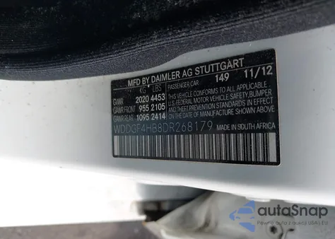 2013 Mercedes-Benz C 250 Luxury/Sport from USA, damaged, VIN WDDGF4HB8DR268179